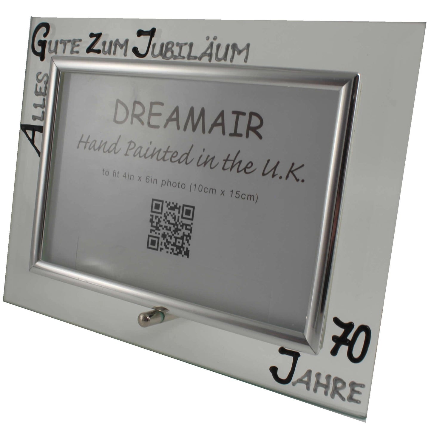 70 Jahre Alles Gute Zum Jubilí_um Fotorahmen Landschaft - 70th Wedding Anniversary Land Frame (Blk/Sil)