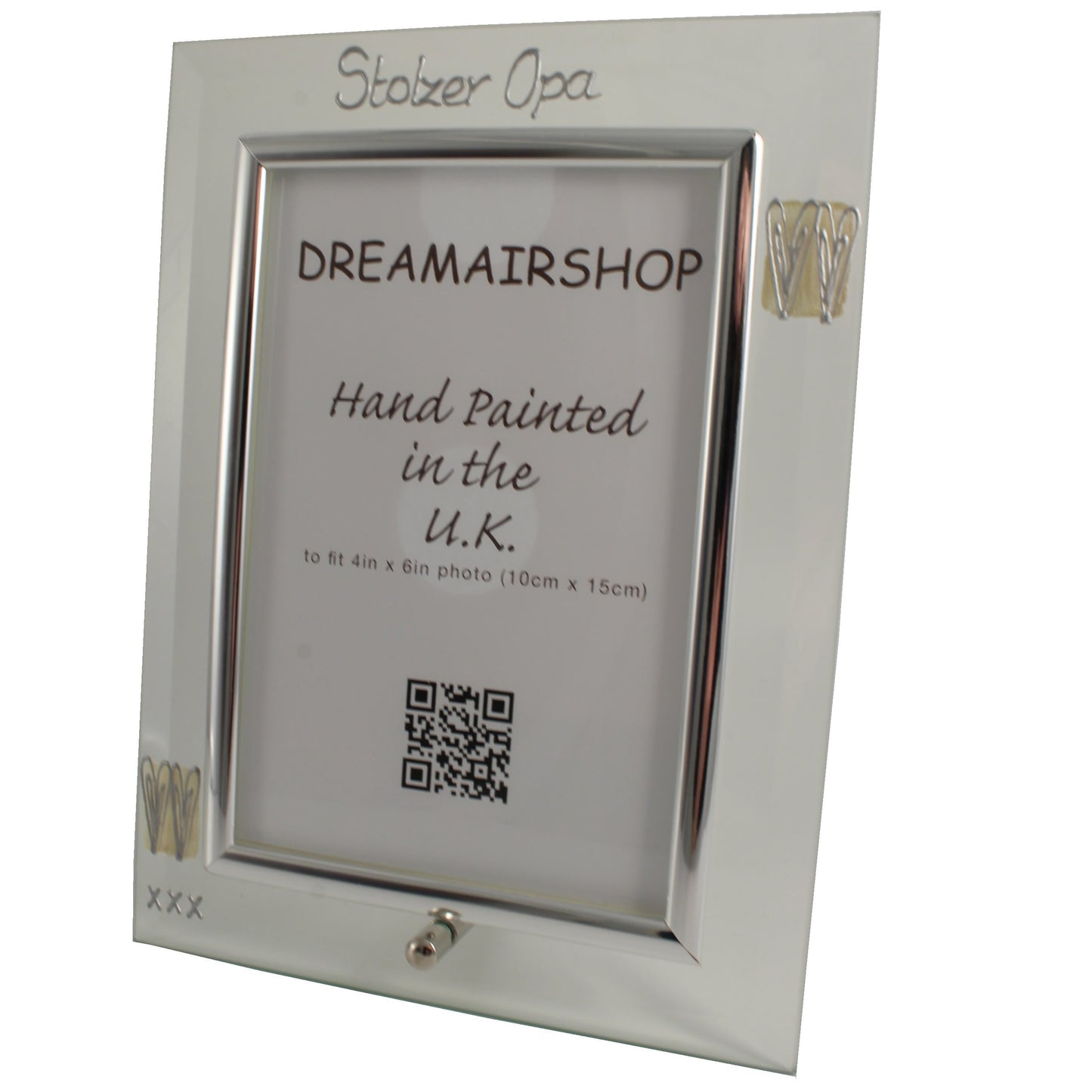 Stolzer Opa Fotorahmen Hochformat - Proud Grandfather Photo Frame (Coffee/Hearts)
