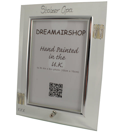 Stolzer Opa Fotorahmen Hochformat - Proud Grandfather Photo Frame (Coffee/Hearts)