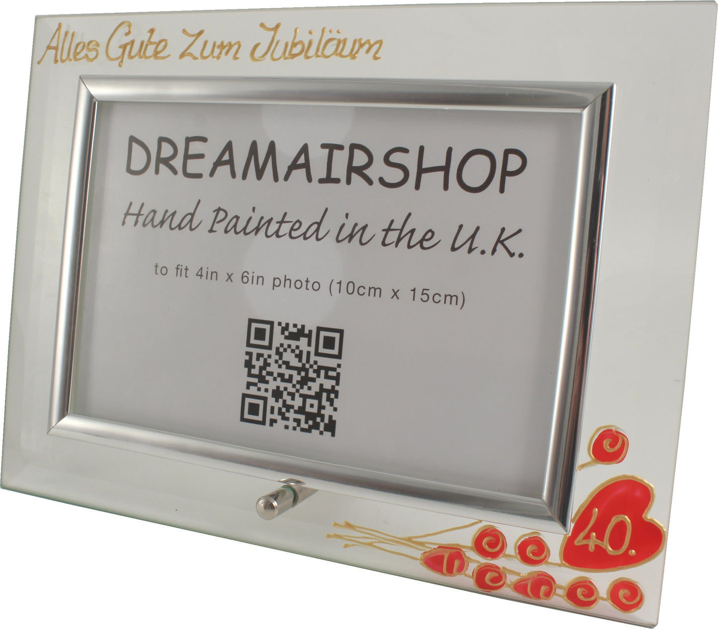 40 Jahre Alles Gute Zum Jubilí_um Fotorahmen Landschaft - 40th Wedding Anniversary Land Frame (Flower)