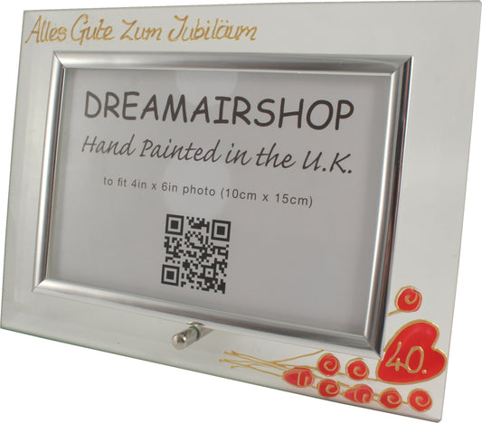 40 Jahre Alles Gute Zum Jubilí_um Fotorahmen Landschaft - 40th Wedding Anniversary Land Frame (Flower)