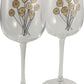5 Jahre Alles Gute Zum Jubilí_um Paar Weinglí_ser - 5th Wedding Anniversary Pair of Wine Glasses (Flower)