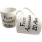 Par de China Tazas Feliz Aniversario 20 Aí±os - 20th Wedding Anniversary Pair of China Mugs  (Blk/Sil)
