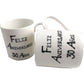 Par de China Tazas Feliz Aniversario 30 Aí±os - 30th Wedding Anniversary Pair of China Mugs  (Blk/Sil)