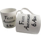 Par de China Tazas Feliz Aniversario 6 Aí±os - 6th Wedding Anniversary Pair of China Mugs  (Blk/Sil)