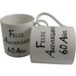Par de China Tazas Feliz Aniversario 60 Aí±os - 60th Wedding Anniversary Pair of China Mugs  (Blk/Sil)