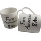 Par de China Tazas Feliz Aniversario 8 Aí±os - 8th Wedding Anniversary Pair of China Mugs  (Blk/Sil)