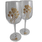 Un par de Copas de Vino Feliz Aniversario 1 Aí±o - 1st Wedding Anniversary Pair of Wine Glasses (Flower)