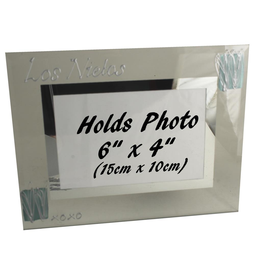 Los Nietos marco de fotos de paisaje - The Grandsons Photo Frame (Turquoise/Hearts)
