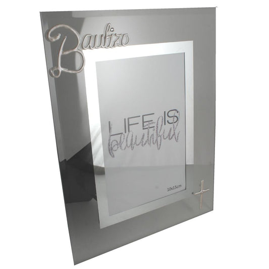 Bautizo foto marco retrato -: Christening Photo Frame with crystals