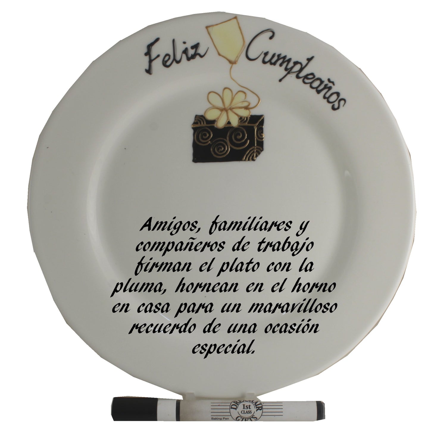 Feliz Cumpleaí±os Gift Signature Plate: Round (Box)