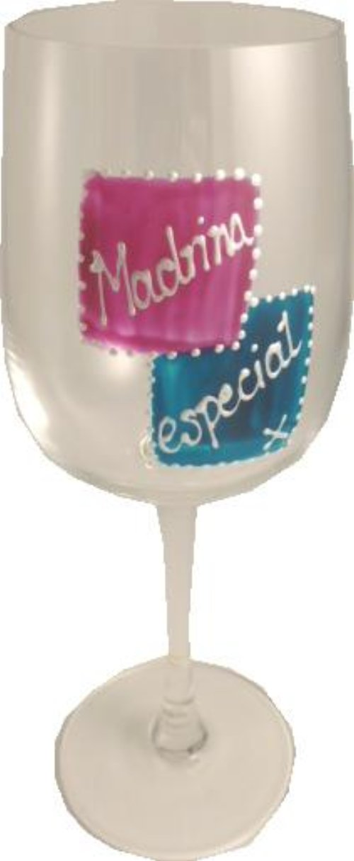 Madrina Especial Copa de vino - Special Godmother Wine Glass (Teal/Mag)