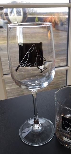 Fishing Design Gift Wine Glass: