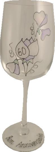60 Bon Anniversaire verre íæ vin