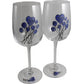 Paire de verres íæ vin 20e anniversaire de mariage - 20th Anniversary Pair of Wine Glasses (Flower)