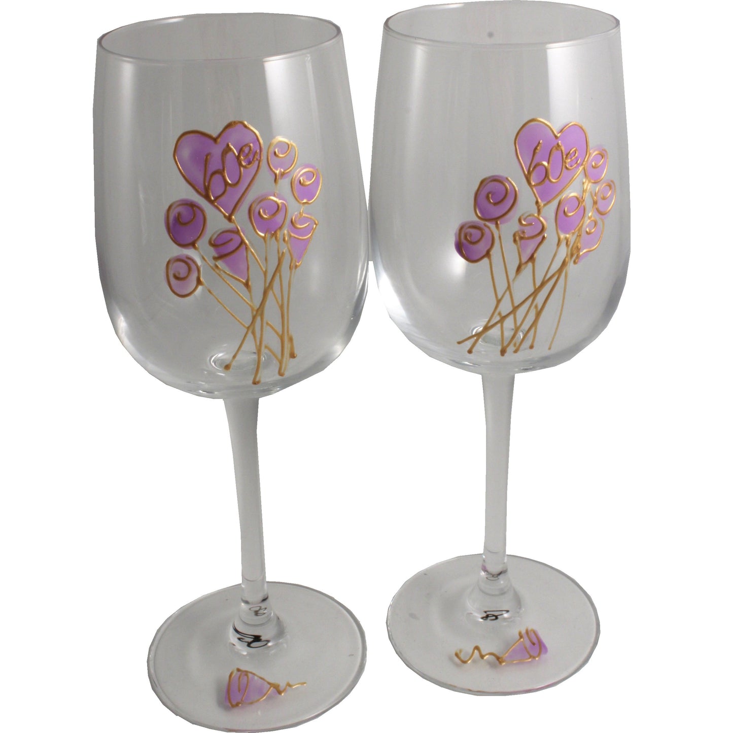 Paire de verres íæ vin 60e anniversaire de mariage - 60th Anniversary Pair of Wine Glasses (Flower)