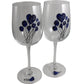 Paire de verres íæ vin 65e anniversaire de mariage - 65th Anniversary Pair of Wine Glasses (Flower)