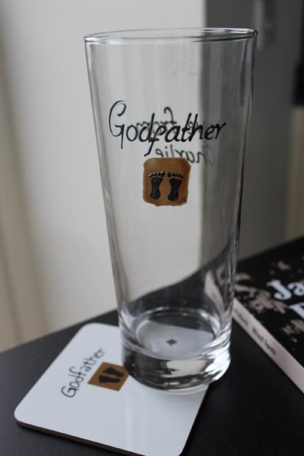 Godfather Gift Pint Glass/Coaster Set: (Feet)