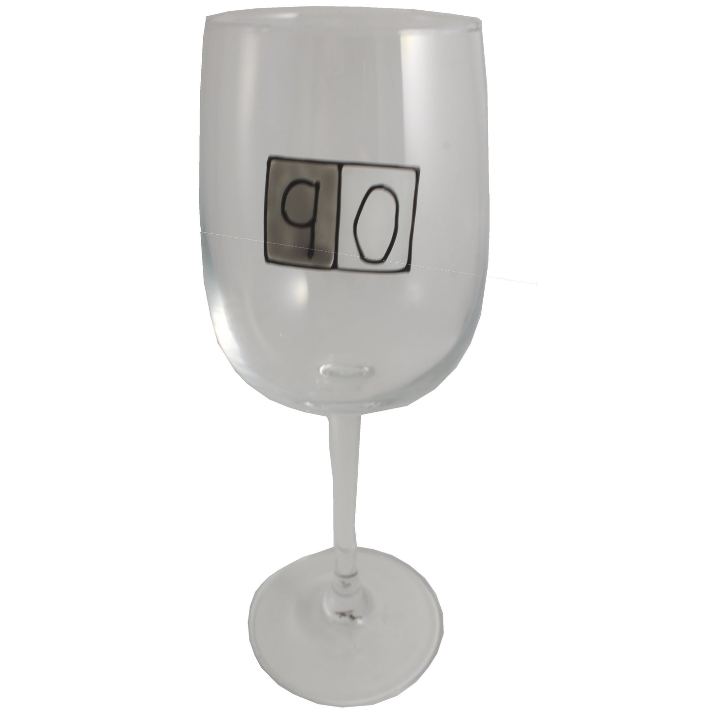 90th Birthday Wine Glass Grey Sq