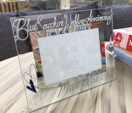 Blue Sapphire (65th) Wedding Anniversary Photo: Frame Landscape (Milestone)