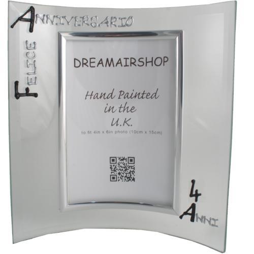 Cornice Foto 4ŒÁ Anniversario - 4th Anniversary Photo Frame Port (Blk/Sil)