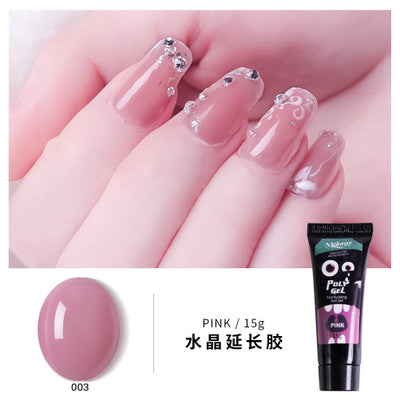 7Pcs Finger Nail Extension Gel Builder Acryl Gel Poly Clear Pink UV Gel Quick Building Nail Camouflage LED Hard Gel Crystal Nail