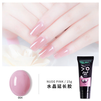7Pcs Finger Nail Extension Gel Builder Acryl Gel Poly Clear Pink UV Gel Quick Building Nail Camouflage LED Hard Gel Crystal Nail