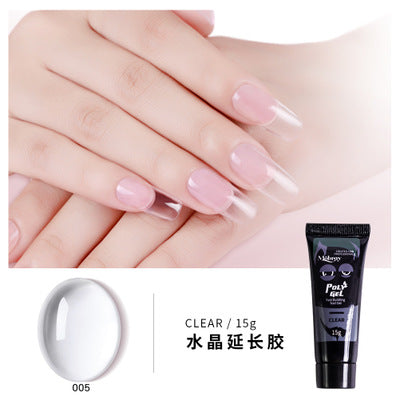 7Pcs Finger Nail Extension Gel Builder Acryl Gel Poly Clear Pink UV Gel Quick Building Nail Camouflage LED Hard Gel Crystal Nail