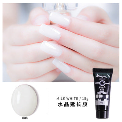 7Pcs Finger Nail Extension Gel Builder Acryl Gel Poly Clear Pink UV Gel Quick Building Nail Camouflage LED Hard Gel Crystal Nail