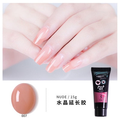 7Pcs Finger Nail Extension Gel Builder Acryl Gel Poly Clear Pink UV Gel Quick Building Nail Camouflage LED Hard Gel Crystal Nail