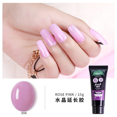 7Pcs Finger Nail Extension Gel Builder Acryl Gel Poly Clear Pink UV Gel Quick Building Nail Camouflage LED Hard Gel Crystal Nail