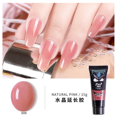 7Pcs Finger Nail Extension Gel Builder Acryl Gel Poly Clear Pink UV Gel Quick Building Nail Camouflage LED Hard Gel Crystal Nail
