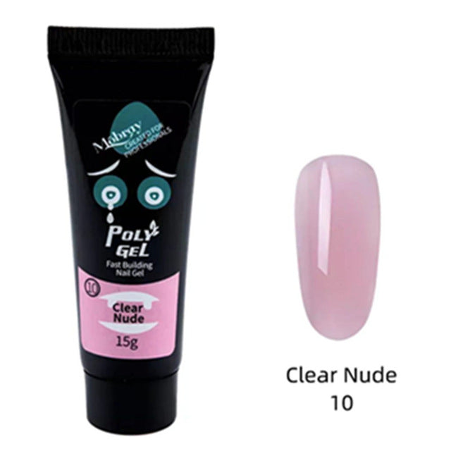 7Pcs Finger Nail Extension Gel Builder Acryl Gel Poly Clear Pink UV Gel Quick Building Nail Camouflage LED Hard Gel Crystal Nail