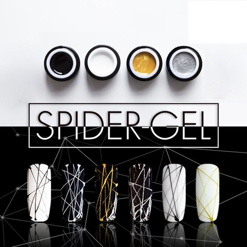 Nail Gel Painting 6Colors UV Gel DIY Nail Art Stretch Drawing Gel Spider Gum Super Stretch Brushed Glue Painted Nail Polish