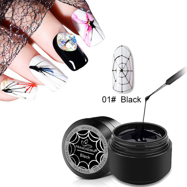 Nail Gel Painting 6Colors UV Gel DIY Nail Art Stretch Drawing Gel Spider Gum Super Stretch Brushed Glue Painted Nail Polish