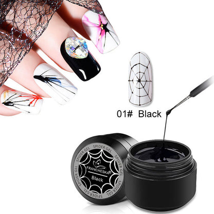 Nail Gel Painting 6Colors UV Gel DIY Nail Art Stretch Drawing Gel Spider Gum Super Stretch Brushed Glue Painted Nail Polish