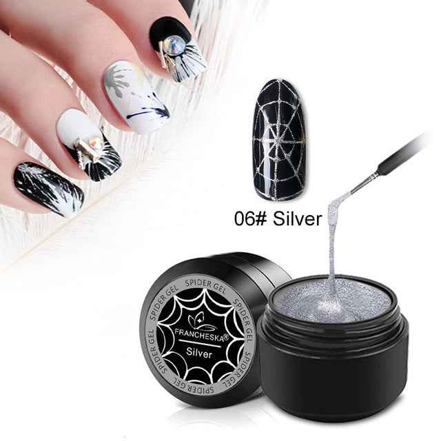 Nail Gel Painting 6Colors UV Gel DIY Nail Art Stretch Drawing Gel Spider Gum Super Stretch Brushed Glue Painted Nail Polish