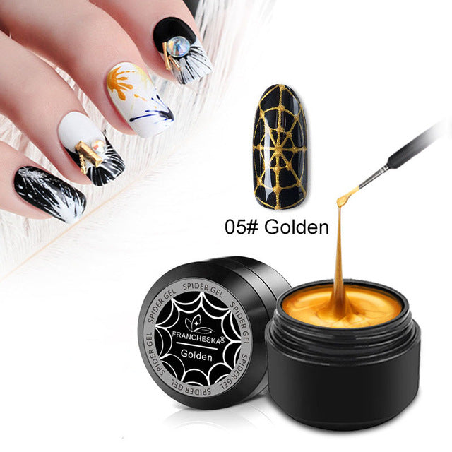 Nail Gel Painting 6Colors UV Gel DIY Nail Art Stretch Drawing Gel Spider Gum Super Stretch Brushed Glue Painted Nail Polish