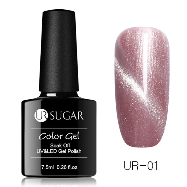 UR SUGAR 7.5ml Rose Gold Cat Eye Nail Gel Polish Glitter Magnetic UV Gel Varnish Semi Permanent Soak Off Nail Art Gel varnish