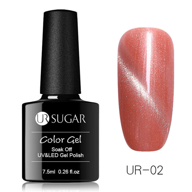 UR SUGAR 7.5ml Rose Gold Cat Eye Nail Gel Polish Glitter Magnetic UV Gel Varnish Semi Permanent Soak Off Nail Art Gel varnish
