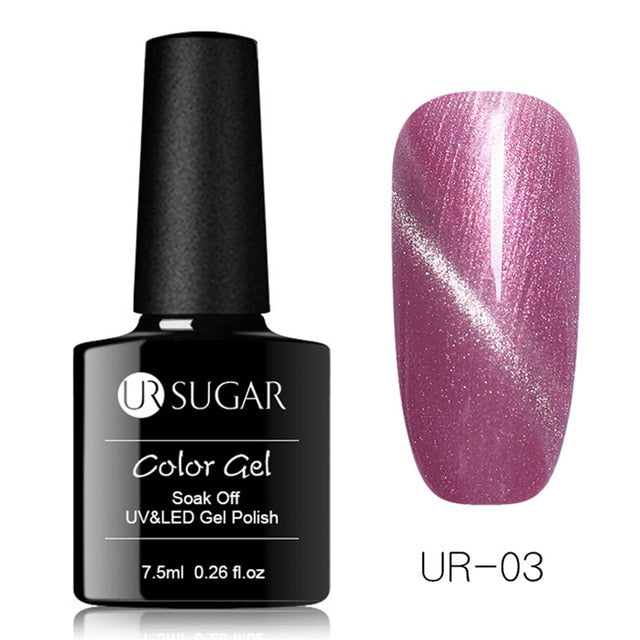 UR SUGAR 7.5ml Rose Gold Cat Eye Nail Gel Polish Glitter Magnetic UV Gel Varnish Semi Permanent Soak Off Nail Art Gel varnish