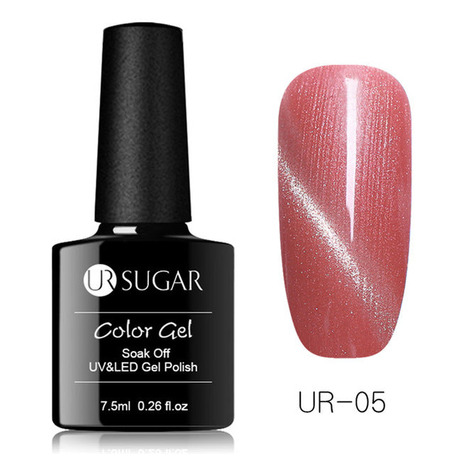 UR SUGAR 7.5ml Rose Gold Cat Eye Nail Gel Polish Glitter Magnetic UV Gel Varnish Semi Permanent Soak Off Nail Art Gel varnish