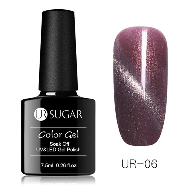 UR SUGAR 7.5ml Rose Gold Cat Eye Nail Gel Polish Glitter Magnetic UV Gel Varnish Semi Permanent Soak Off Nail Art Gel varnish