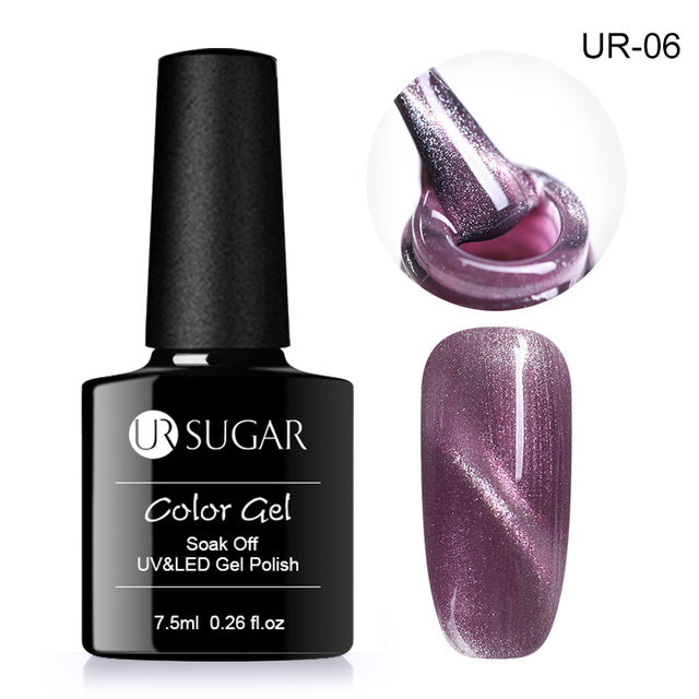 UR SUGAR 7.5ml Rose Gold Cat Eye Nail Gel Polish Glitter Magnetic UV Gel Varnish Semi Permanent Soak Off Nail Art Gel varnish