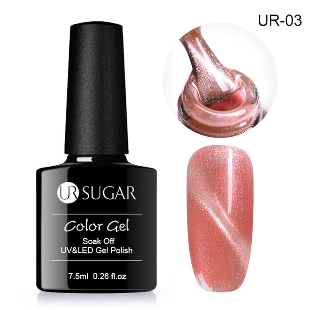 UR SUGAR 7.5ml Rose Gold Cat Eye Nail Gel Polish Glitter Magnetic UV Gel Varnish Semi Permanent Soak Off Nail Art Gel varnish
