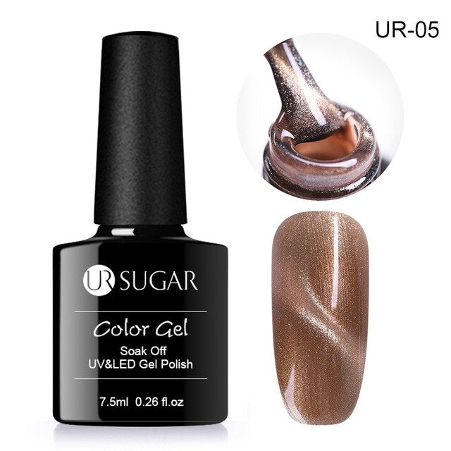 UR SUGAR 7.5ml Rose Gold Cat Eye Nail Gel Polish Glitter Magnetic UV Gel Varnish Semi Permanent Soak Off Nail Art Gel varnish