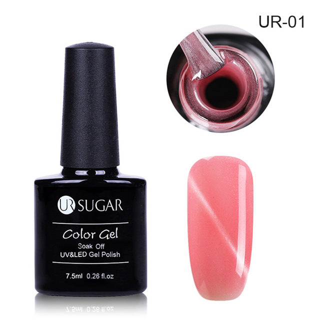 UR SUGAR 7.5ml Rose Gold Cat Eye Nail Gel Polish Glitter Magnetic UV Gel Varnish Semi Permanent Soak Off Nail Art Gel varnish