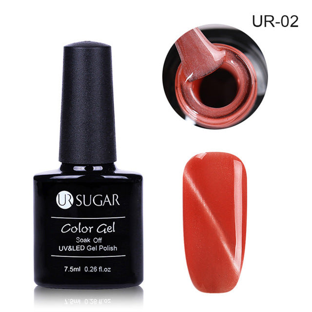 UR SUGAR 7.5ml Rose Gold Cat Eye Nail Gel Polish Glitter Magnetic UV Gel Varnish Semi Permanent Soak Off Nail Art Gel varnish