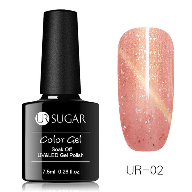 UR SUGAR 7.5ml Rose Gold Cat Eye Nail Gel Polish Glitter Magnetic UV Gel Varnish Semi Permanent Soak Off Nail Art Gel varnish