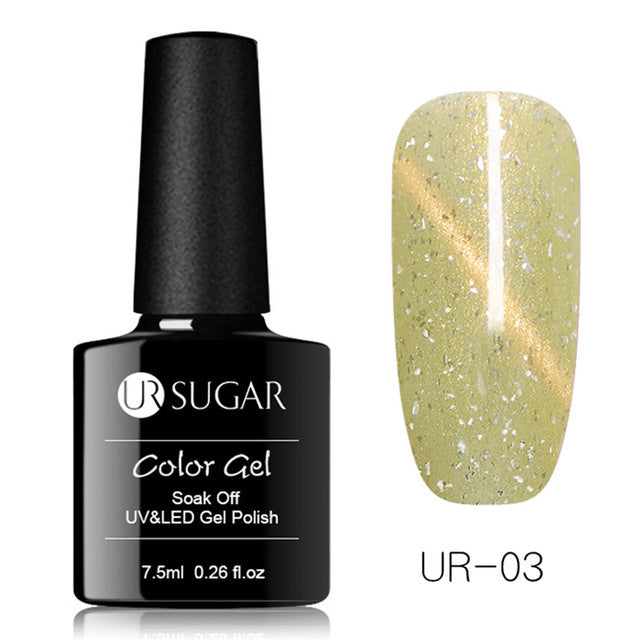 UR SUGAR 7.5ml Rose Gold Cat Eye Nail Gel Polish Glitter Magnetic UV Gel Varnish Semi Permanent Soak Off Nail Art Gel varnish